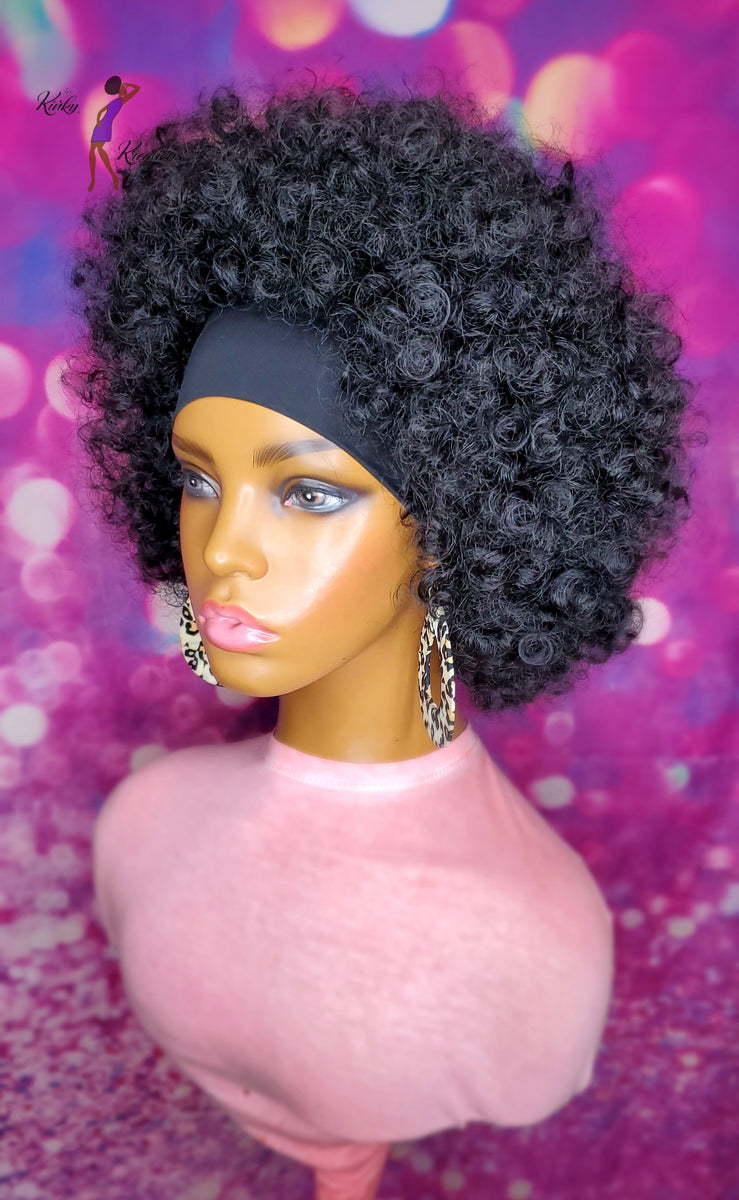 READY TO SHIP Human Hair Blend Headband Half Wig