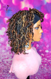 READY TO SHIP// Synthetic Headband/Half Wig "Black, Bronze, Gold Twist Beauty"