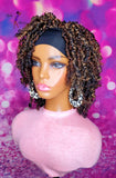 READY TO SHIP// Synthetic Headband/Half Wig "Black, Bronze, Gold Twist Beauty"