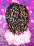 READY TO SHIP// Synthetic Headband/Half Wig "Black, Bronze, Gold Twist Beauty"