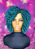 READY TO SHIP // Synthetic crochet wig "Azuremerald Mini Kinky Twist Diva "