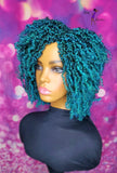 READY TO SHIP // Synthetic crochet wig "Azuremerald Mini Kinky Twist Diva "