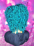 READY TO SHIP // Synthetic crochet wig "Azuremerald Mini Kinky Twist Diva "
