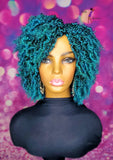 READY TO SHIP // Synthetic crochet wig "Azuremerald Mini Kinky Twist Diva "
