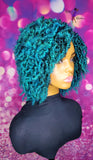 READY TO SHIP // Synthetic crochet wig "Azuremerald Mini Kinky Twist Diva "