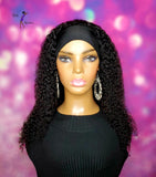 READY TO SHIP // Human Hair Headband/Half Wig "Natural Bohemian Curl Diva"