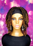 READY TO SHIP// Synthetic Headband/Half Wig  Natural Kinky Twist Beauty"( Brown tones)