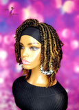 READY TO SHIP// Synthetic Headband/Half Wig  Natural Kinky Twist Beauty"( Brown tones)