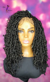 READY TO SHIP  //Synthetic crochet wig " Boho Loc Diva With A Twist" (color1b)