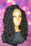 READY TO SHIP  //Synthetic crochet wig " Boho Loc Diva With A Twist" (color1b)