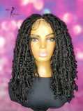 READY TO SHIP  //Synthetic crochet wig " Boho Loc Diva With A Twist" (color1b)