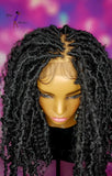 READY TO SHIP  //Synthetic crochet wig " Boho Loc Diva With A Twist" (color1b)