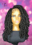 READY TO SHIP  //Synthetic crochet wig " Boho Loc Diva With A Twist" (color1b)