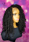 READY TO SHIP  //Synthetic crochet wig " Boho Loc Diva With A Twist" (color1b)