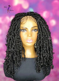 READY TO SHIP  //Synthetic crochet wig " Boho Loc Diva With A Twist" (color1b)