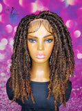 READY TO SHIP //Synthetic Crochet Faux Loc Wig "Butterfly Loc Cutie 12" (with curly strands)