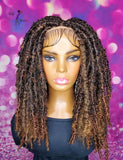 READY TO SHIP //Synthetic Crochet Faux Loc Wig "Butterfly Loc Cutie 12" (with curly strands)