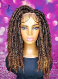 READY TO SHIP //Synthetic Crochet Faux Loc Wig "Butterfly Loc Cutie 12" (with curly strands)