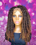 READY TO SHIP //Synthetic Crochet Faux Loc Wig "Butterfly Loc Cutie 12" (with curly strands)