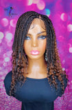 READY TO SHIP // Synthetic crochet wig "Box braid cutie" (left side part)