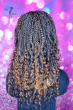 READY TO SHIP // Synthetic crochet wig "Box braid cutie" (left side part)