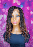 READY TO SHIP // Synthetic crochet wig "Box braid cutie" (left side part)