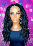 READY TO SHIP //Synthetic Crochet Faux Loc Wig "Natural Soft Loc Beauty 12in "(with curly strands)