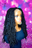 READY TO SHIP //Synthetic Crochet Faux Loc Wig "Natural Soft Loc Beauty 12in "(with curly strands)