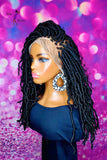 READY TO SHIP //Synthetic Crochet Faux Loc Wig "Natural Soft Loc Beauty 12in "(with curly strands)