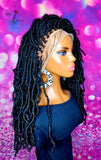 READY TO SHIP //Synthetic Crochet Faux Loc Wig "Natural Soft Loc Beauty 12in "(with curly strands)