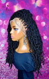 READY TO SHIP //Synthetic Crochet Faux Loc Wig "Natural Soft Loc Beauty 12in "(with curly strands)