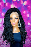 READY TO SHIP //Synthetic Crochet Faux Loc Wig "Natural Soft Loc Beauty 12in "(with curly strands)