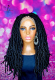 READY TO SHIP //Synthetic Crochet Faux Loc Wig "Natural Soft Loc Beauty 12in "(with curly strands)