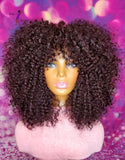 READY TO SHIP // Human Hair Blend Wig "Soft N Curly Cutie" (Wine Color)