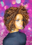 READY TO SHIP // Synthetic crochet wig "The Natural Spiral Curl Diva (" Brown Tones")