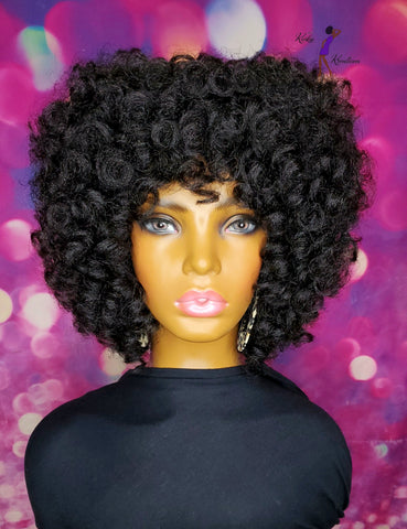 READY TO SHIP // Synthetic Crochet Wig  "Retro Curly Diva" (color 2)