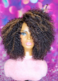 READY TO SHIP // Synthetic Crochet Wig " Water Wave Curly" (Brown Tones)
