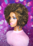 READY TO SHIP// Synthetic crochet wig "Blonde Afro Cutie "