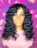 READY TO SHIP //Synthetic Crochet wig "Natural Soft Wavy Beauty" (With Bangs)