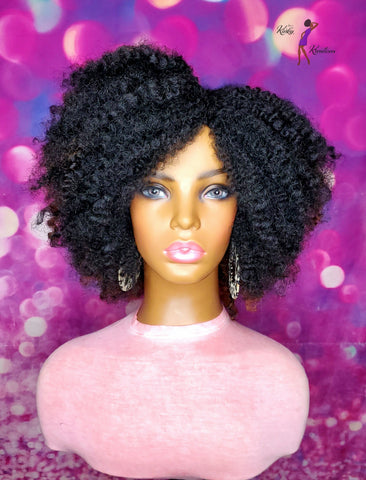 READY TO SHIP // Synthetic crochet wig "The Natural Diva " ( Left Side Part)