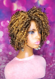 READY TO SHIP // Synthetic crochet wig "The Natural Spiral Curl Diva (" Golden blonde Tones")