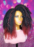 READY TO SHIP // Synthetic crochet wig "The Voluminous Twistout Kinky " ( Right Side Part)