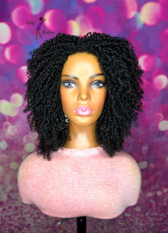 READY TO SHIP // Synthetic crochet wig "Mini Kinky Twist Diva "(Natural Hairline)