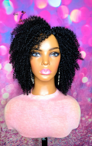 READY TO SHIP // Human Hair Blend Wig "Kinky coily cutie"