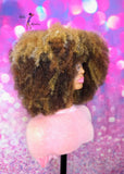 READY TO SHIP// Synthetic crochet wig "Honey Kissed Afro Sweetheart