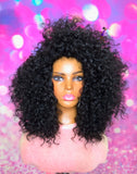 READY TO SHIP //Synthetic Crochet wig  " Wand Curl Diva"( Natural Hairline)