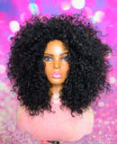 READY TO SHIP //Synthetic Crochet wig  " Wand Curl Diva"( Natural Hairline)