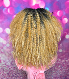 READY TO SHIP // Human Hair Blend Wig "Kinky coily Diva"( Blonde Tones)