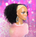 READY TO SHIP //Synthetic Handmade Crochet Ponytail "Afro Ponytail"