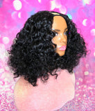 READY TO SHIP //Human hair blend  U-part wig " Bouncy Curly Curl "